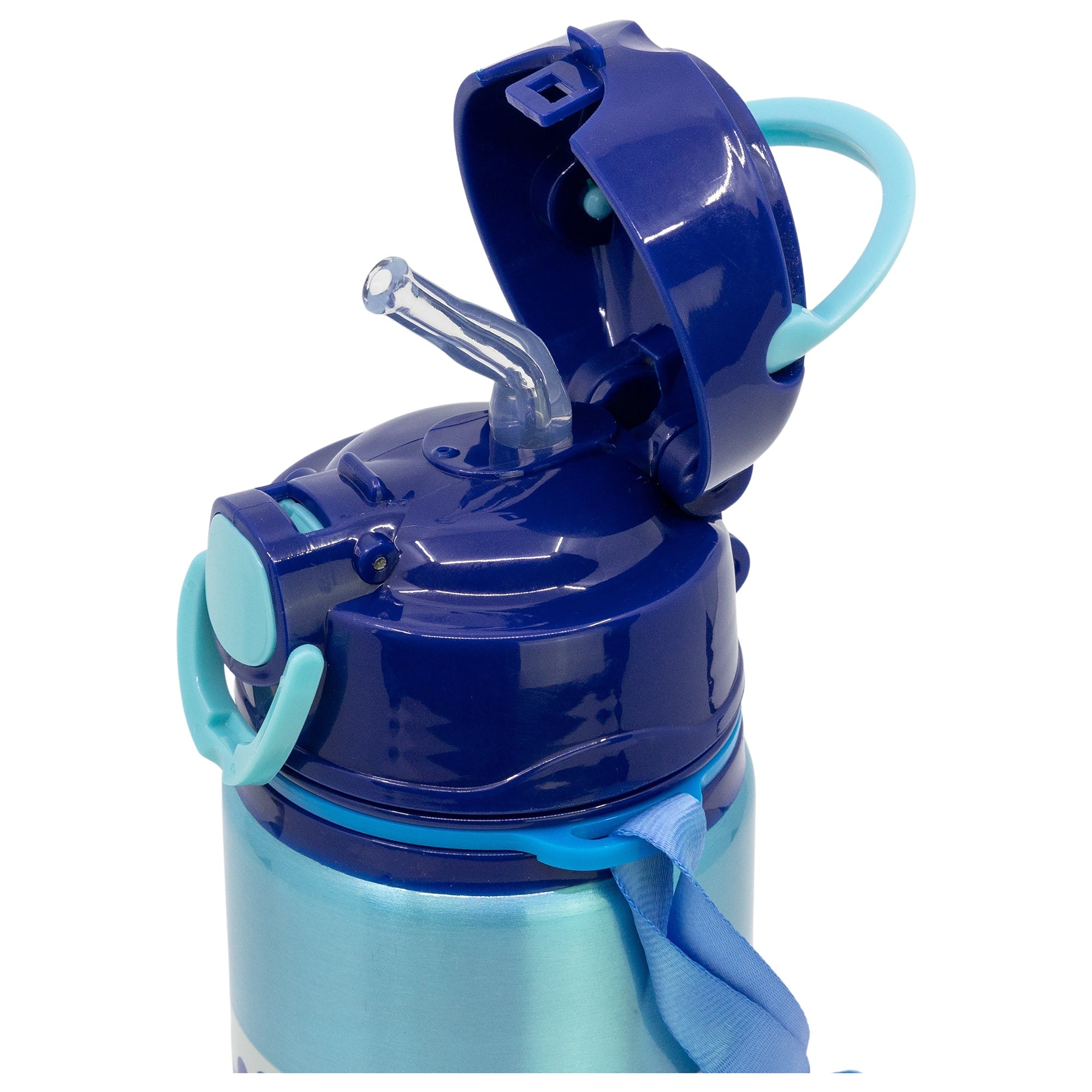 Stor Aluminium Pop Up Bottle with Strap 730 ml Bluey