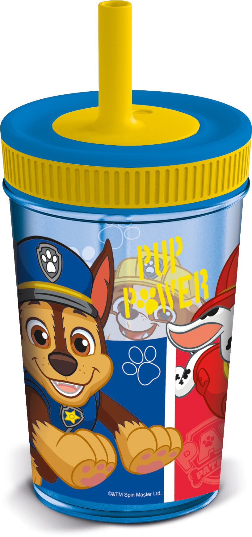 Vaso con Pajita de Silicona 465 ml Paw Patrol
