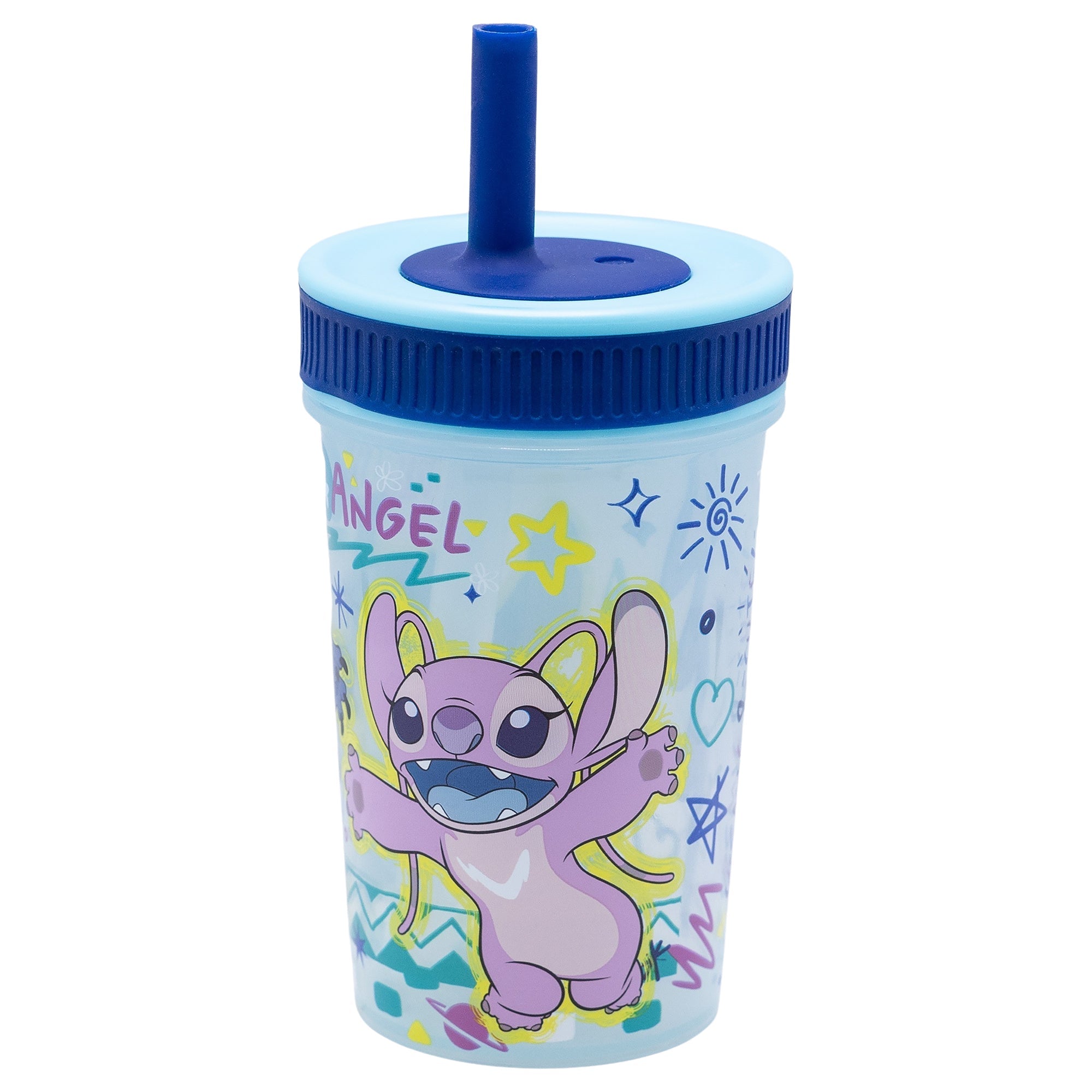 Stor Leak Proof Silicone Straw Tumbler Stitch Drawing