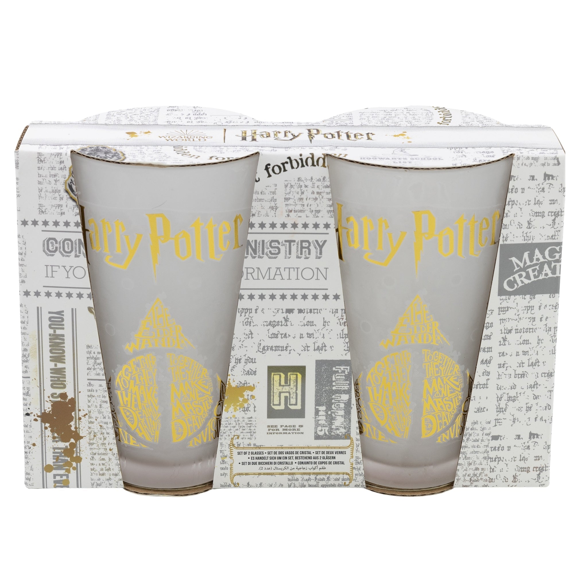 Set de Vasos Harry Potter Golden Magic 490ml x2 Cristal