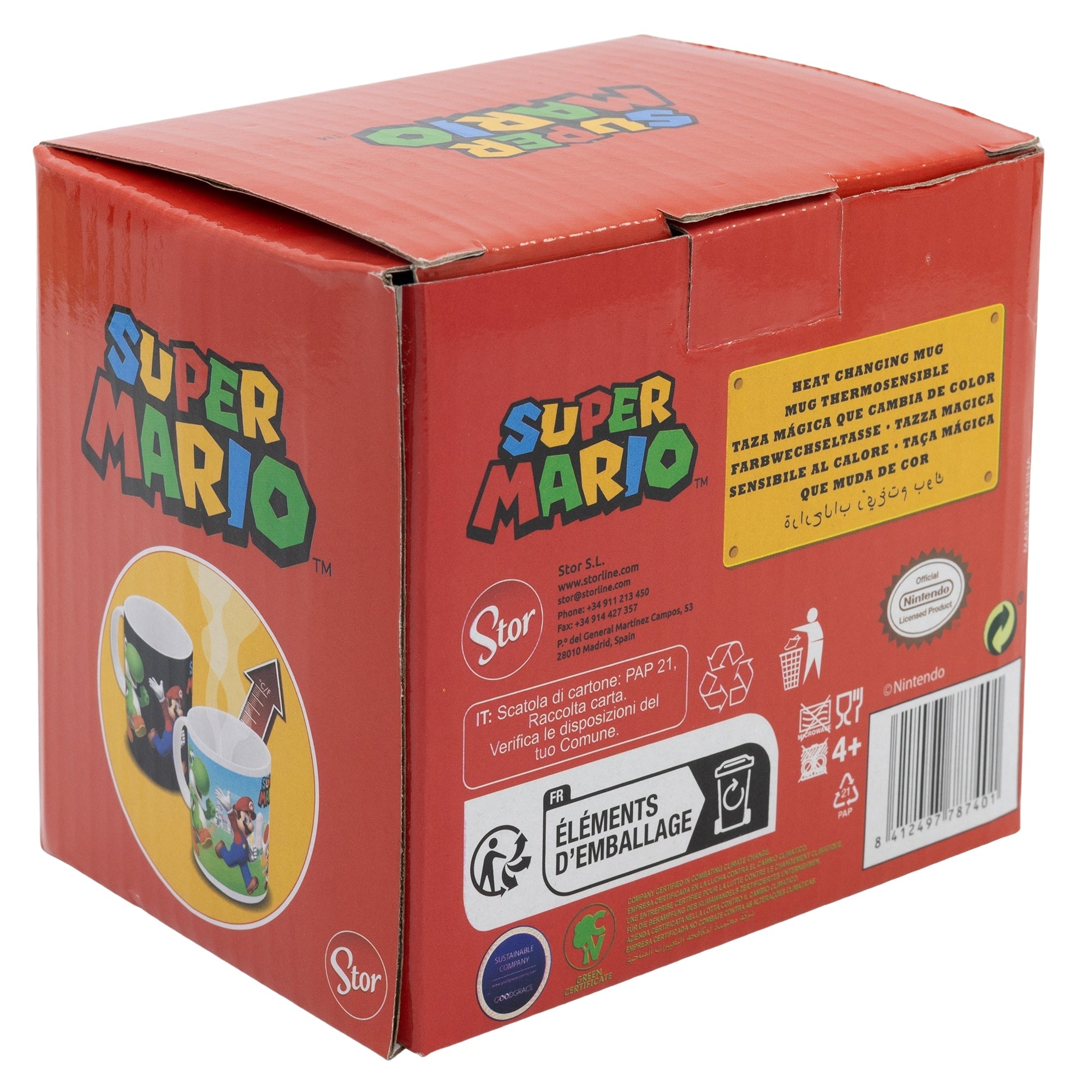 Set Taza Mágica Super Mario 330ml Mug Gamer Coleccionable