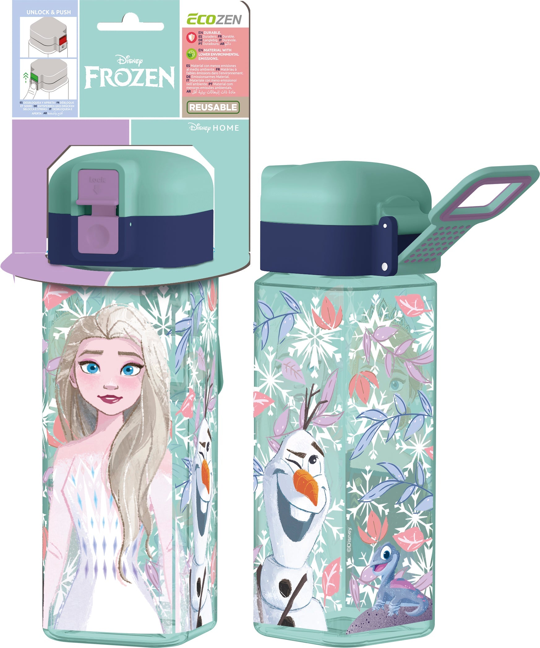 Botella Robot con Cierre 550 ml Frozen