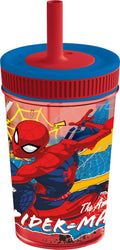 Stor Leak Proof Silicone Straw Tumbler Spiderman Moving Target