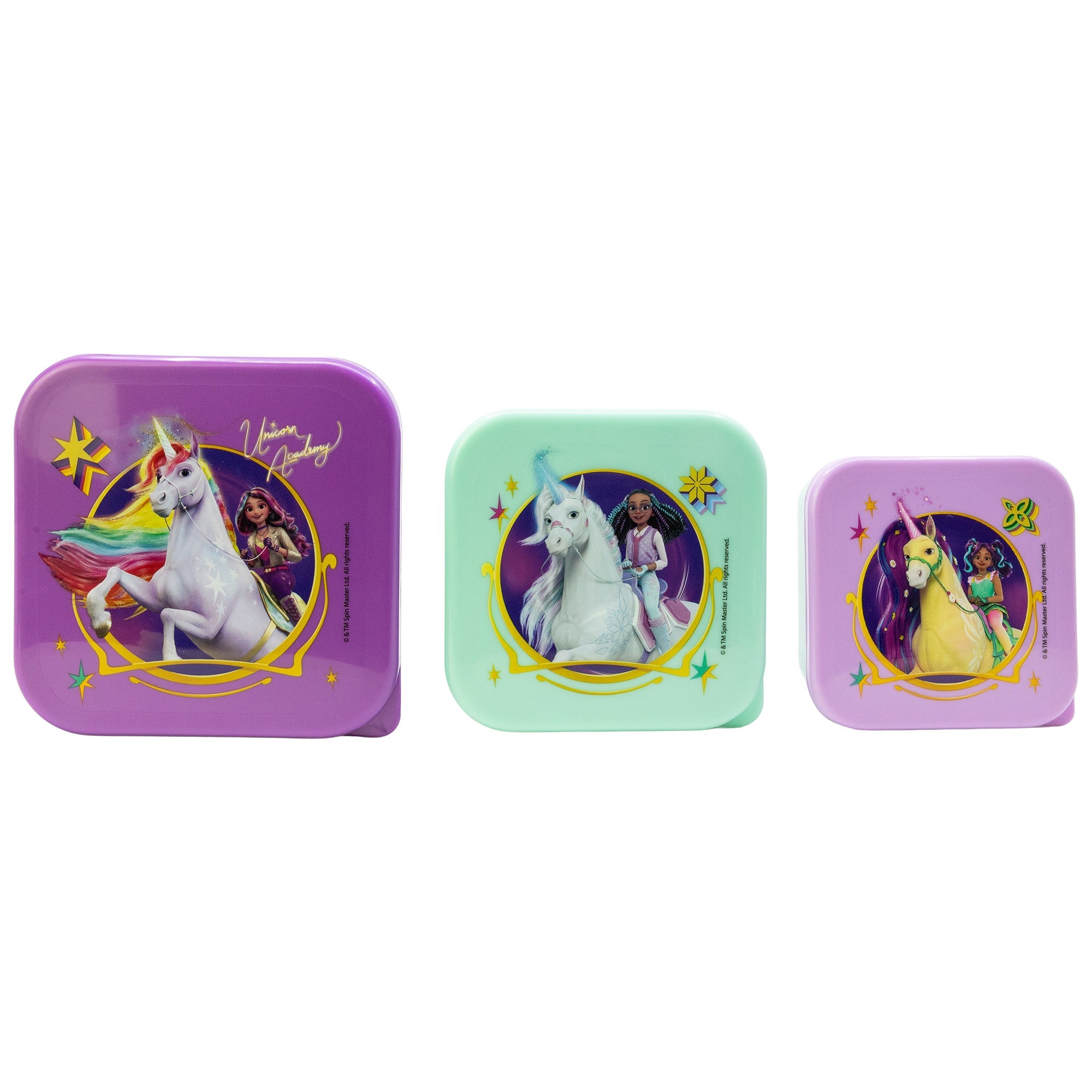 Stor Set de 3 Piezas Snack Apilables Unicorn Academy