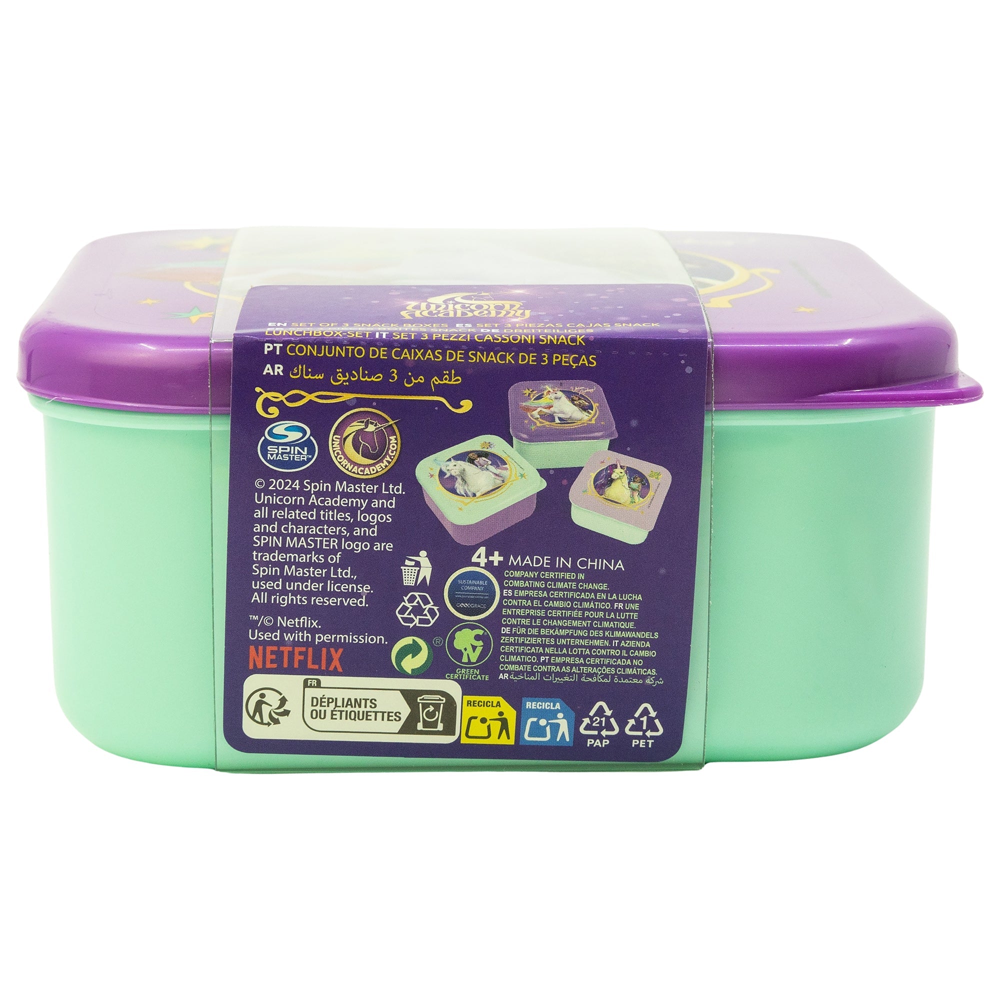 Stor Set de 3 Piezas Snack Apilables Unicorn Academy