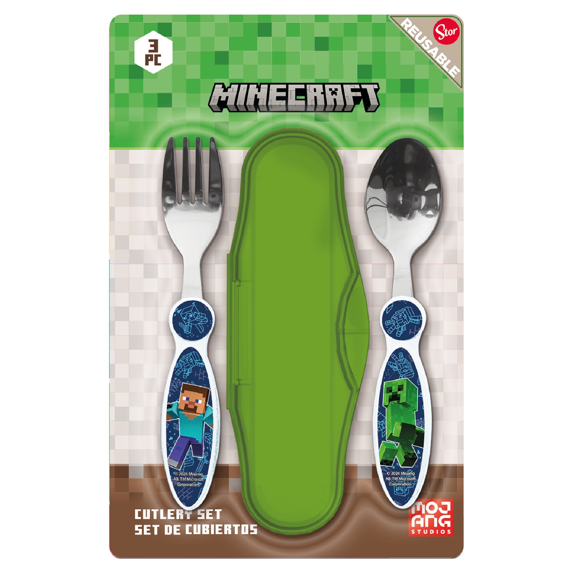 Stor Set de Cubiertos Metálicos 2 Unidades Minecraft INVKY