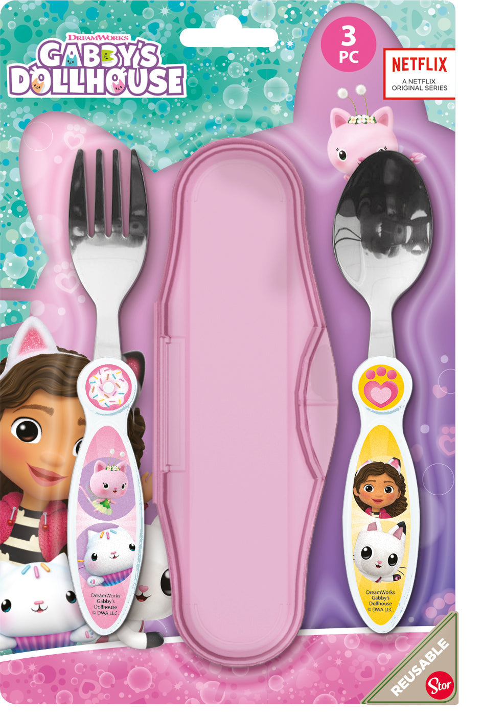 Cubiertos Metálicos 2 Piezas Gabby Doll