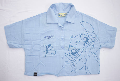 Blusa Manga Corta Lilo & Stitch Color Celeste
