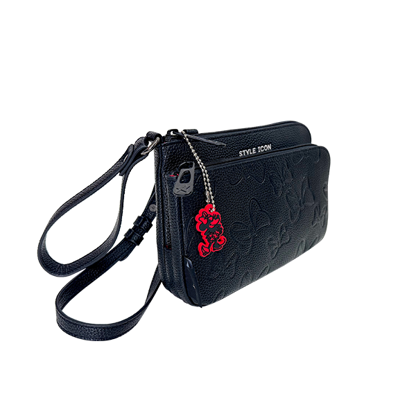 Cartera Minnie Mouse Color Negro con Lazos
