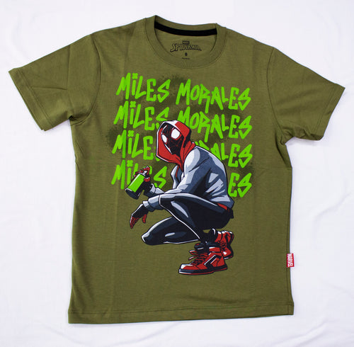 Polo Básico MC Olivo Spider-Man Niño