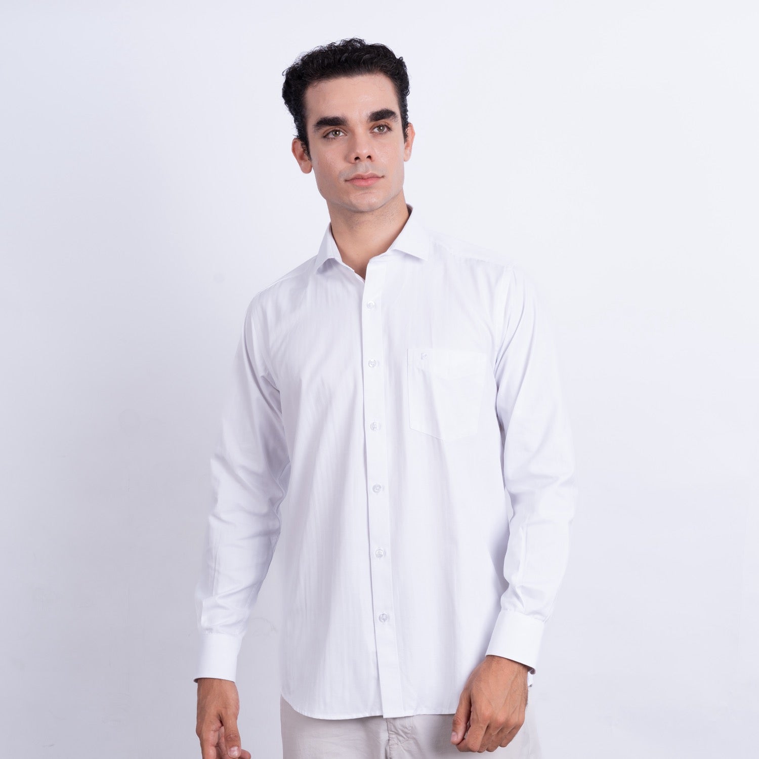 Camisa de Vestir Manga Larga Color Blanco