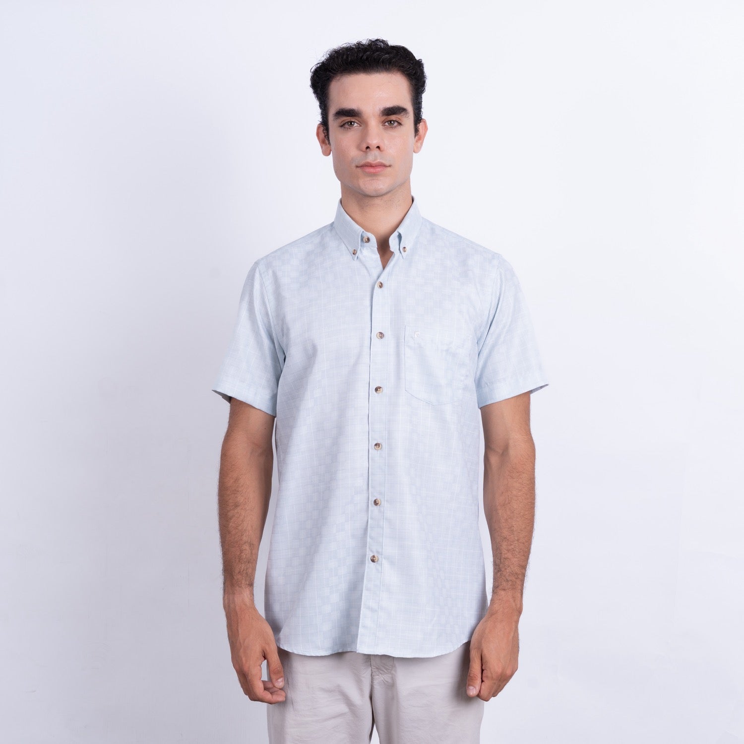 Camisa de Lino Manga Corta para Hombre