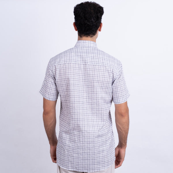 Camisa de Lino Manga Corta para Hombre