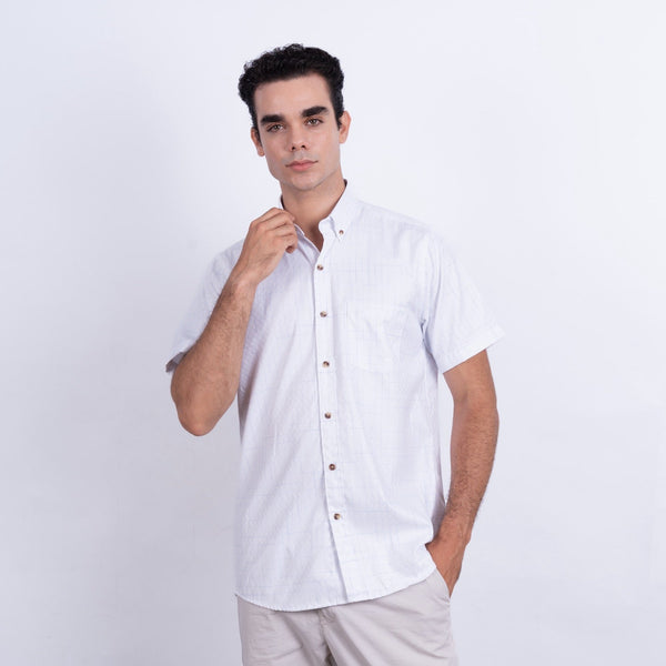 Camisa de Lino Manga Corta para Hombre