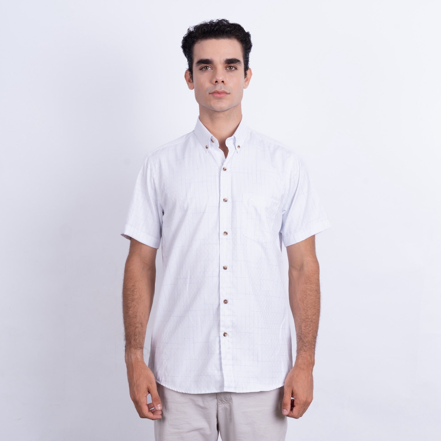 Camisa de Lino Manga Corta para Hombre