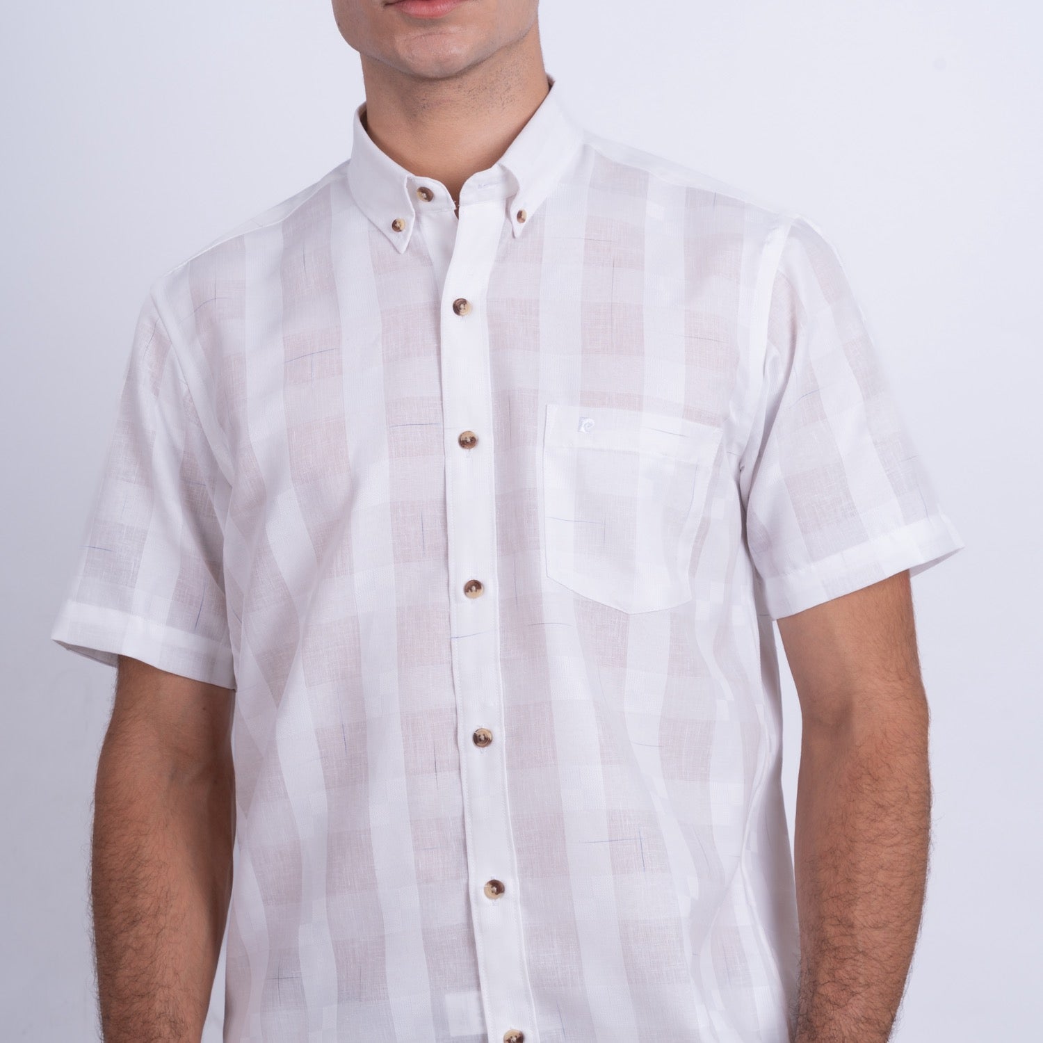 Camisa de Lino Manga Corta para Hombre