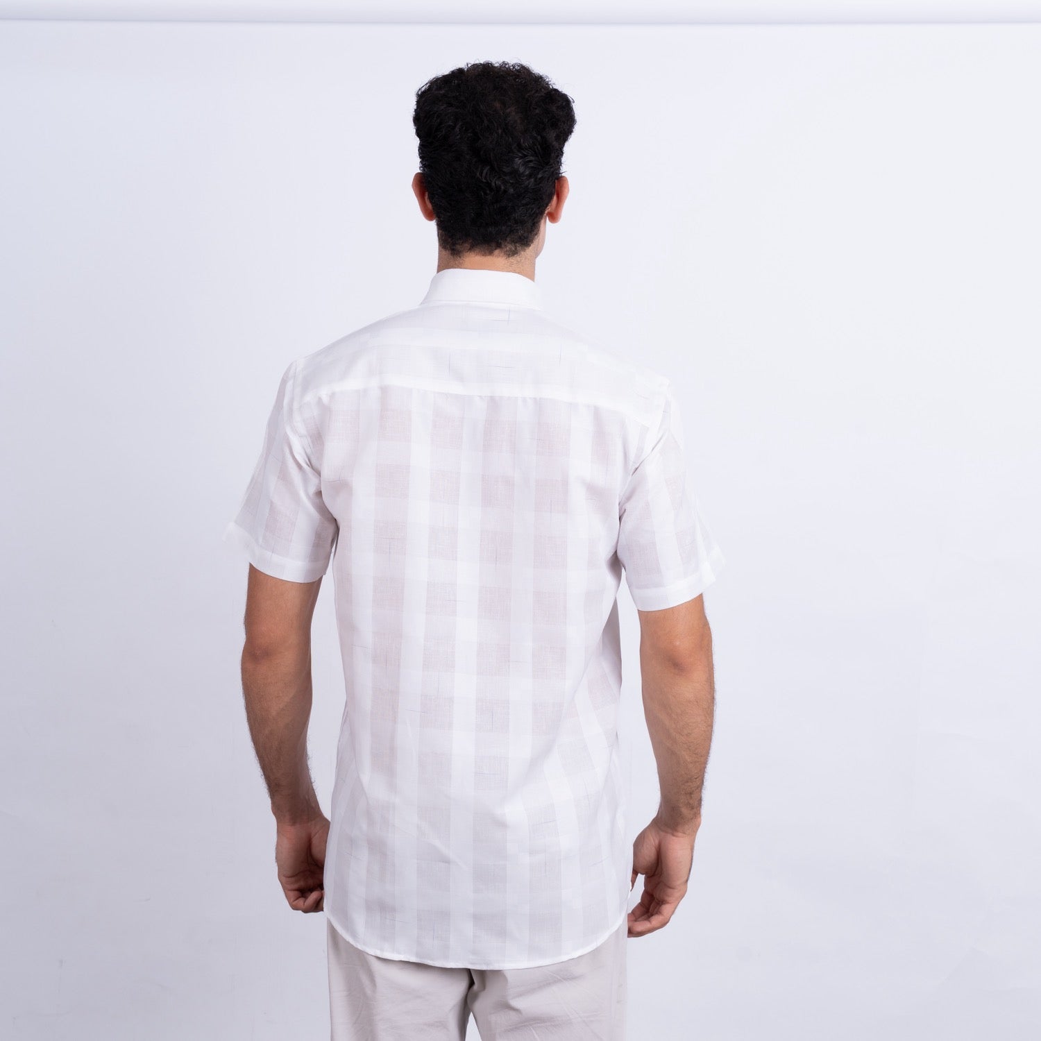 Camisa de Lino Manga Corta para Hombre