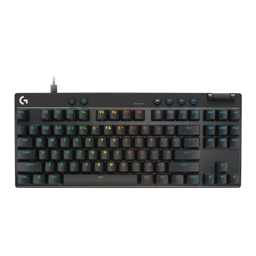 Teclado Logitech PRO X TKL Rapid Analógico Wired USB-C Lightsync RGB KeyControl Color Black