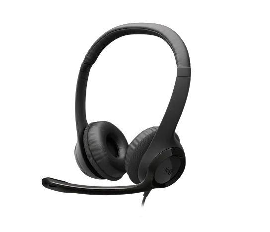 Audífono con Micrófono Logitech H390 USB Noise Cancelling Color Black