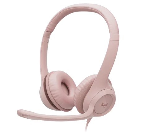 Audífono con Micrófono Logitech H390 USB Noise Cancelling Color Rose