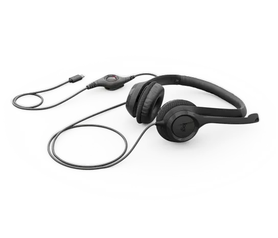 Audífono con Micrófono Logitech H390 USB Noise Cancelling Color Black