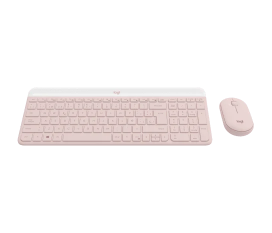 Teclado y Mouse Logitech MK470 Wireless Slim USB Color Rose