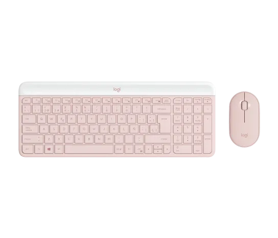 Teclado y Mouse Logitech MK470 Wireless Slim USB Color Rose