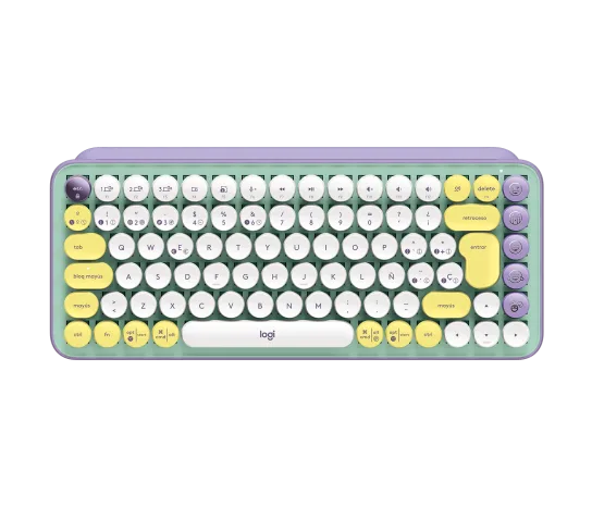 Teclado Logitech POP Keys Multi-Device Wireless Bluetooth Fresh Vibes Color Lila Green