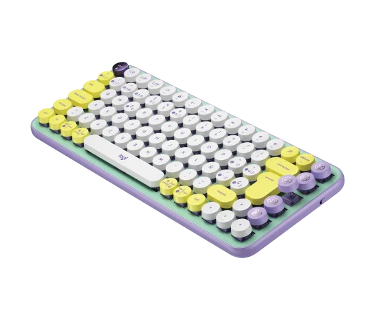 Teclado Logitech POP Keys Multi-Device Wireless Bluetooth Fresh Vibes Color Lila Green