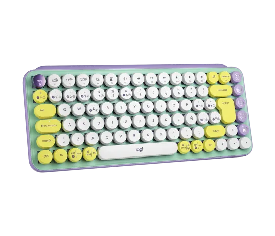 Teclado Logitech POP Keys Multi-Device Wireless Bluetooth Fresh Vibes Color Lila Green
